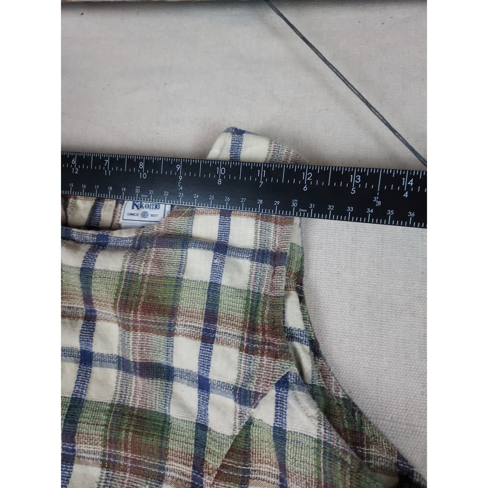 Vintage Kkomi Plaid Crop Top & Skort Set Women's Medium 90s 100% Cotton - Picture 6 of 16